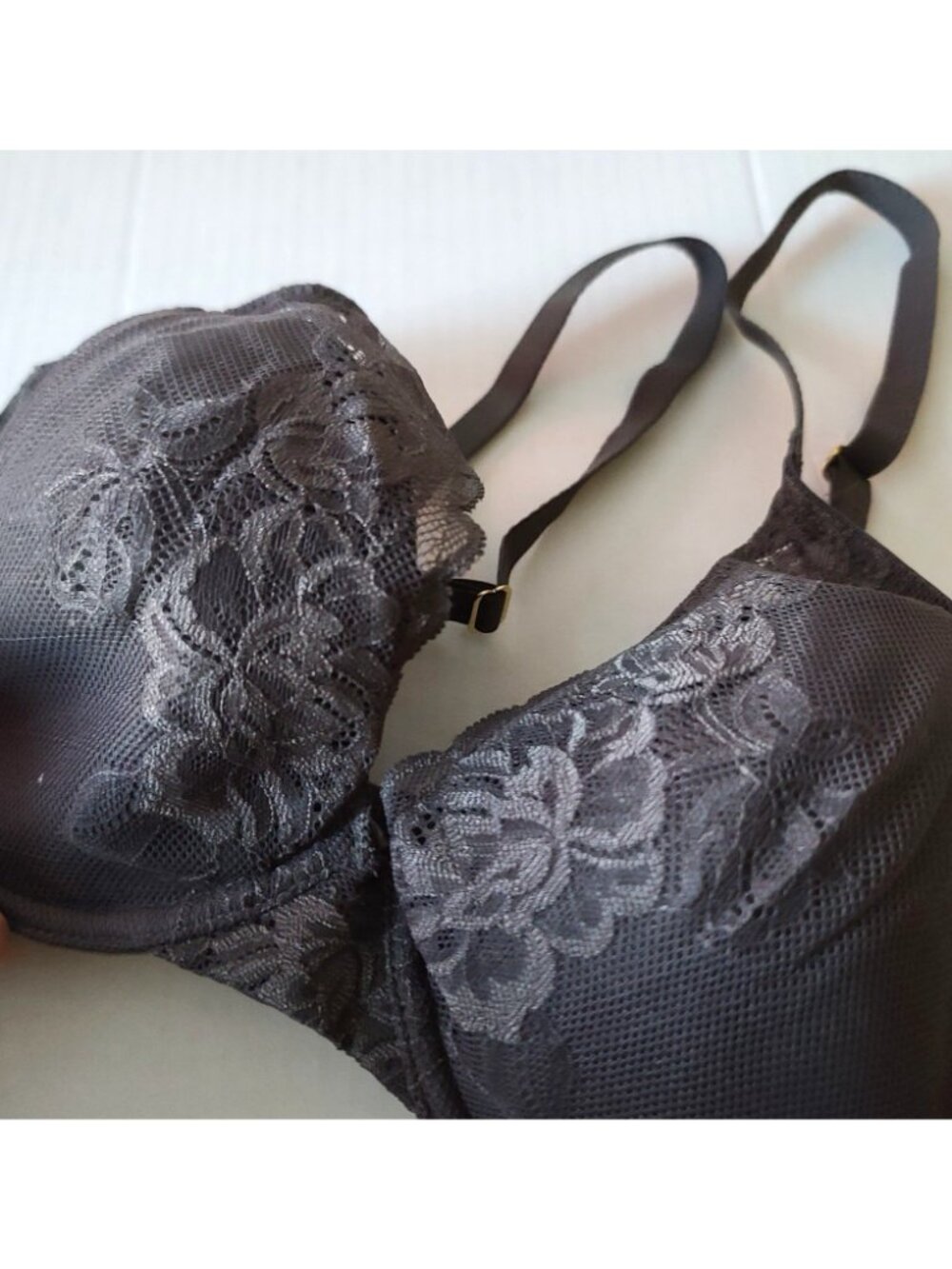 Natori Floral Lace Underwire Bra 32DD Black Padded Full Coverage T Shirt NWOT - Picture 4 of 8